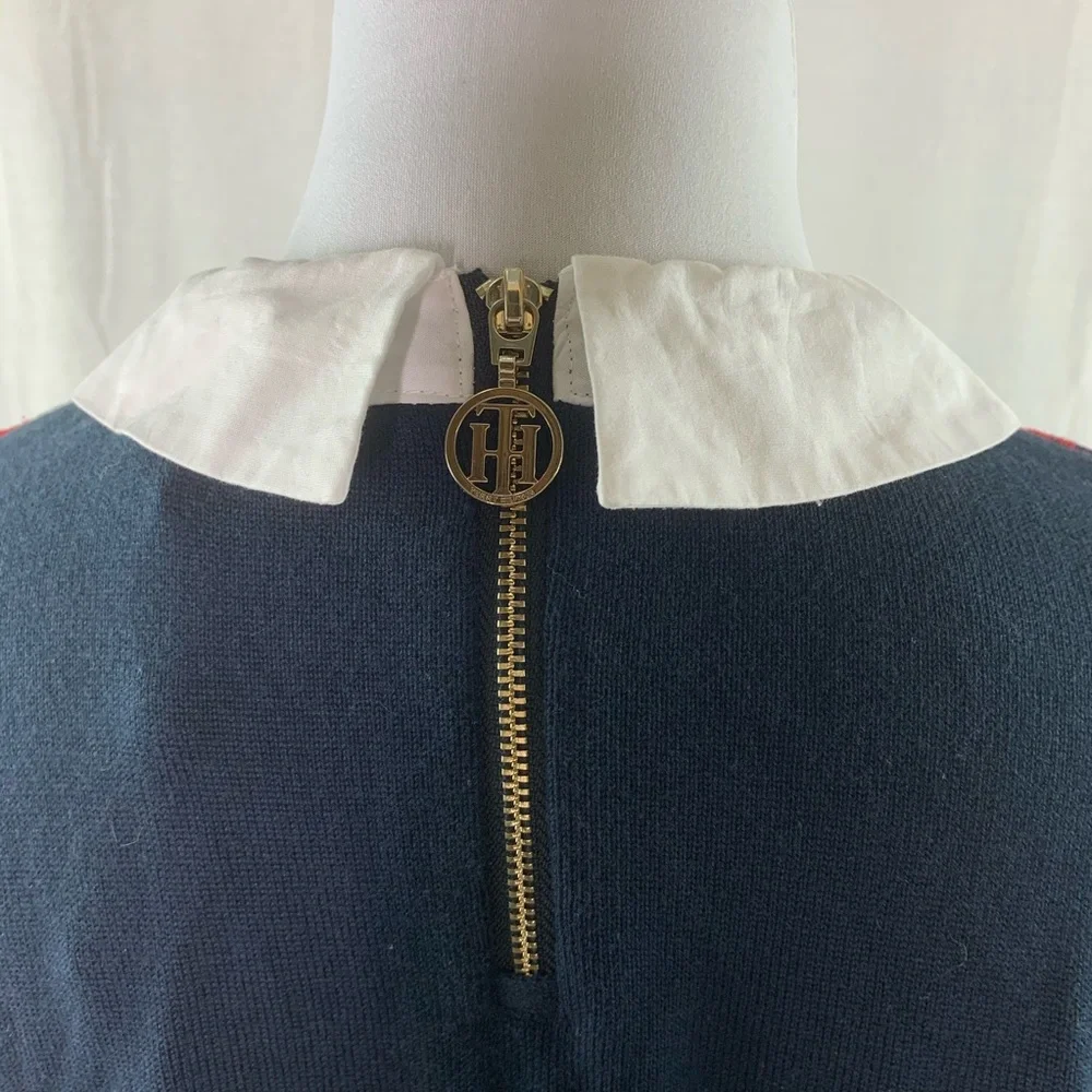 Tommy Hilfiger faux layered navy & red sweater NWT - Picture 6 of 11